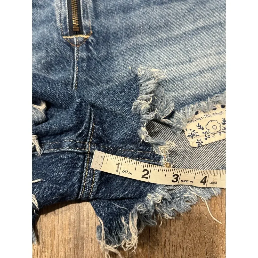 Free People Women's Sunkissed Denim Short Overalls Size 6